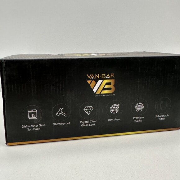 Van-Bar Unbreakable Barware 6 16 Ounce Stemless Reusable Plastic Wine Glasses - Picture 8 of 9